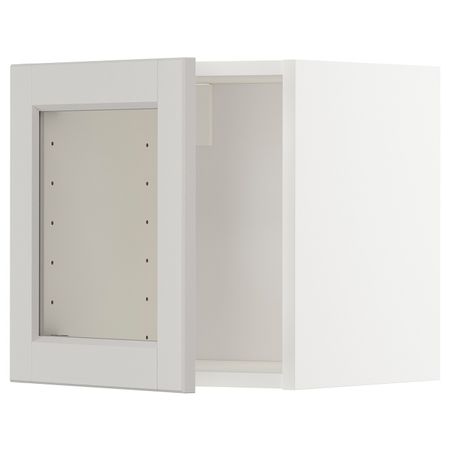Навесной шкаф со стеклянной дверью, белый/Лерхюттан светло-серый 40x40 см IKEA METOD МЕТОД 892.730.73