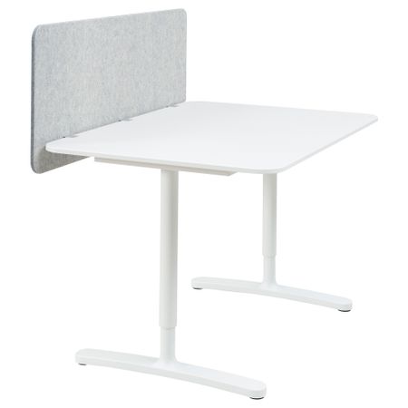 Стол с экраном, 120x80 48 см, белый, серый IKEA BEKANT БЕКАНТ 693.872.97