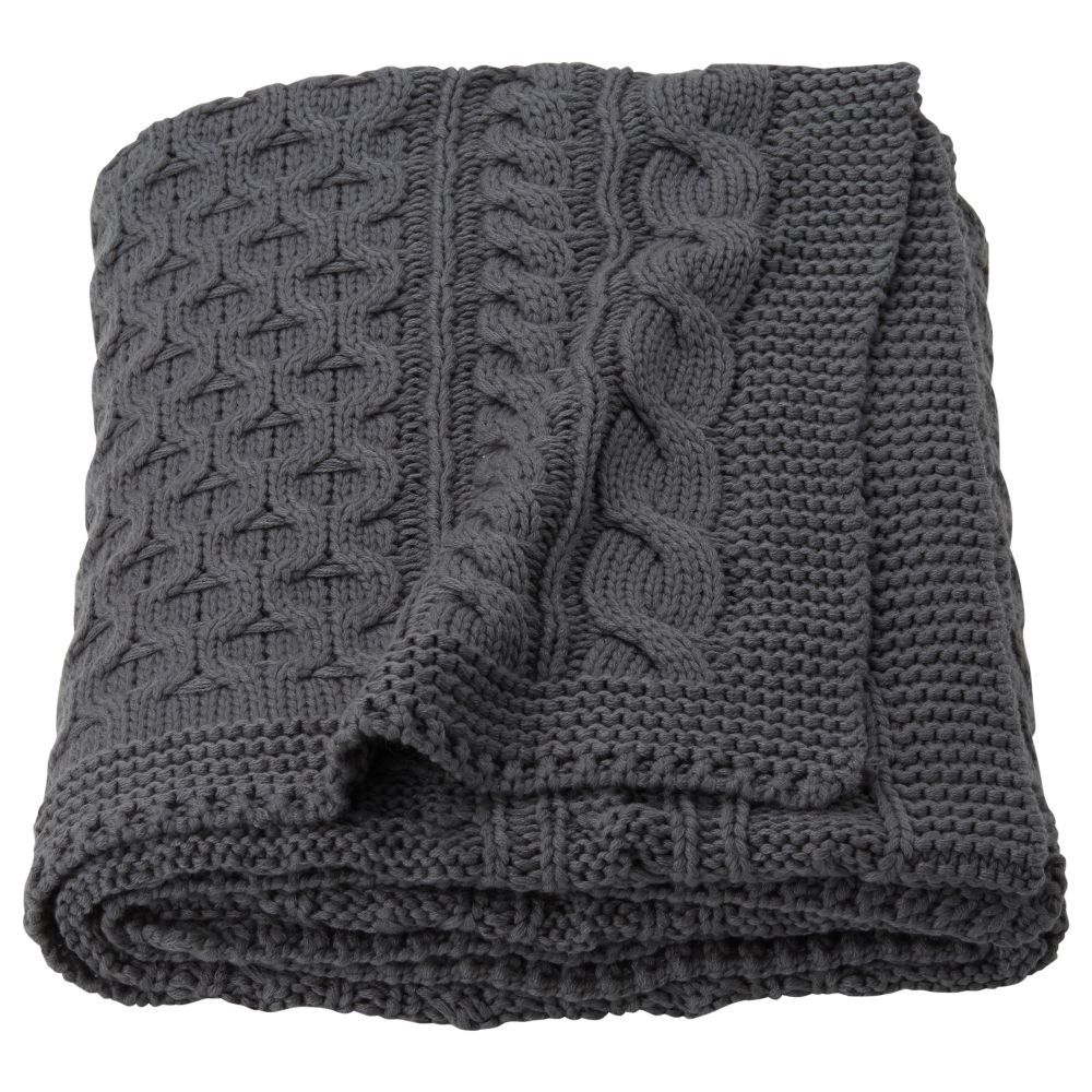 Плед ВИВИАННА, вязаный, серый (120x180 см) - фото 1