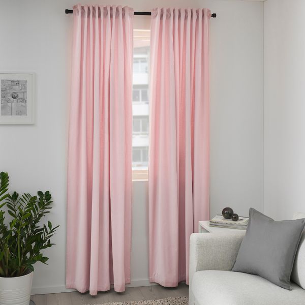 Затемняющие гардины, 2 шт., светло-розовый 140x300 см IKEA SANELA САНЕЛА 204.140.18 - схема-чертеж с размерами