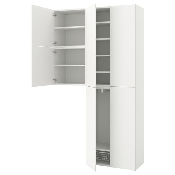 Гардероб с 6 дверями, Фоннес белый 140x42x241 см IKEA OPPHUS ОПХУС 793.365.56 - фото 1