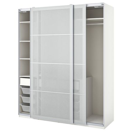 Гардероб, комбинация, белый белый/под бумагу 200x66x236 см IKEA PAX ПАКС / SVARTISDAL СВАРТИСДАЛЬ 393.857.04