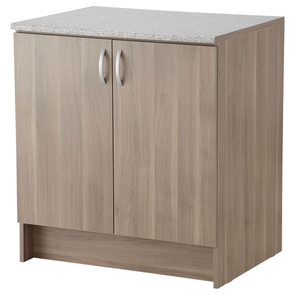 Напольный шкаф с дверьми АЛЬБРУ, серо-коричневый (80x89 см) - фото 1