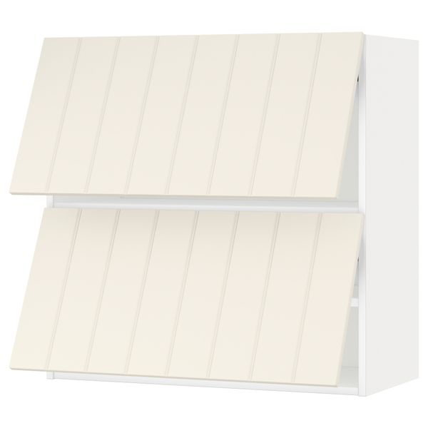 Навесной шкаф, 2 дверцы, горизонтальный МЕТОД, белый, Хитарп белый с оттенком - схема-чертеж с размерами