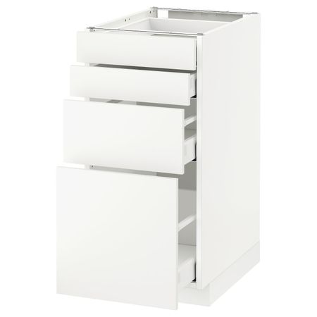 Напольный шкаф 4 фронтальных панели, 4 ящика, белый/Хэггеби белый 40x60 см IKEA METOD МЕТОД / MAXIMERA МАКСИМЕРА 592.314.47