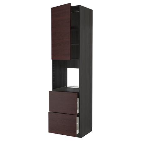 Высокий шкаф для духовки + дверь, 2ящика IKEA METOD МЕТОД, MAXIMERA МАКСИМЕРА 394.634.62