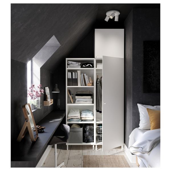 Гардероб 2-дверный, белый/Фоннес белый 120x57x251 см IKEA OPPHUS ОПХУС 494.243.47 - схема-чертеж с размерами