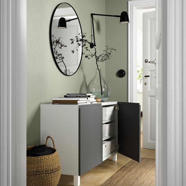 Комбинация для хранения с дверцами, белый/ВЭСТЕРВИК/СТУБ темно-серый 120x42x74 см IKEA BESTÅ БЕСТО 994.329.34 - фото 2