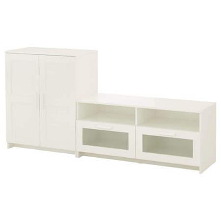 Шкаф для ТВ, комбинация, белый 200x41x95 см IKEA BRIMNES БРИМНЭС 192.397.61
