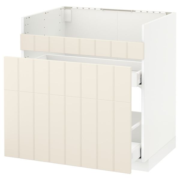 Напольный шкаф для мойки ХАВСЕН/3фасада/2ящ, белый/Хитарп белый с оттенком 80x60 см IKEA METOD МЕТОД 292.805.47 - схема-чертеж с размерами