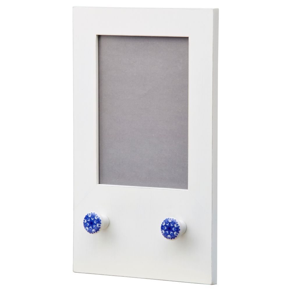 Рама с 2 крючками ЭКВИКЕН, белый (13x18 см) - схема-чертеж с размерами