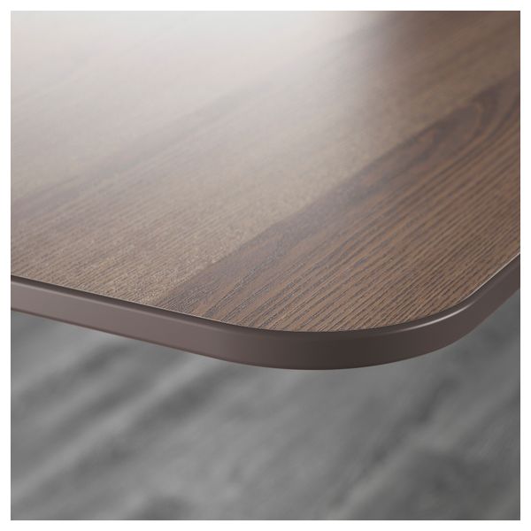 Угловой письменный стол правосторонний БЕКАНТ, серый, белый (160x110 см) - фото 4