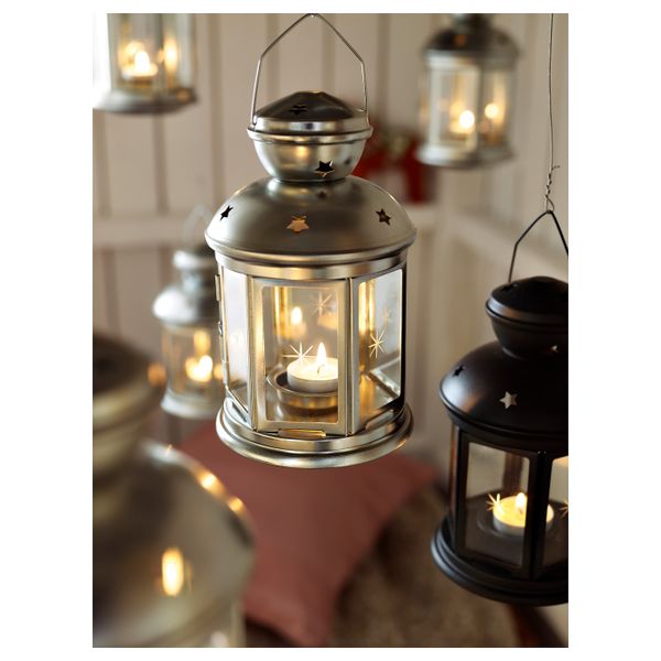 Фонарь для греющей свечи, для дома, улицы оцинковка 21 см IKEA ROTERA РОТЕРА 703.805.15 - фото 7