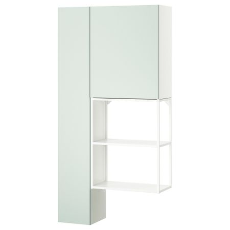 Комбинация для хранения, белый, бледный серо-зеленый, 90x32x180 см IKEA BEGIVENHET БЕГИВЕНХЕТ 895.479.35
