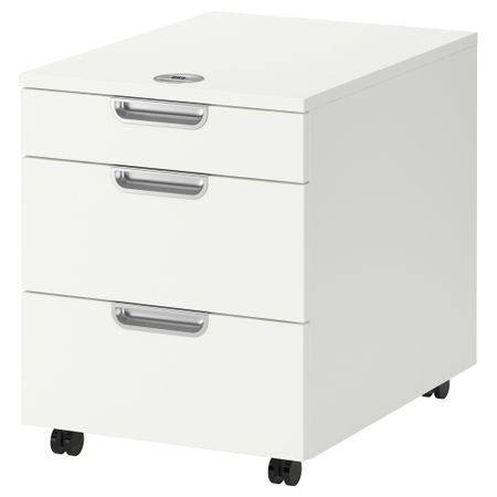Тумба с ящиками на колесах ГАЛАНТ, белый (45x55 см)