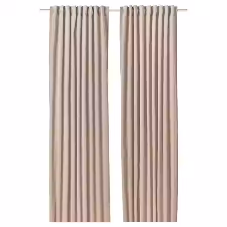 SANELA Гардины, 2 шт. - светло-бежевый/с лентой 140x300 см