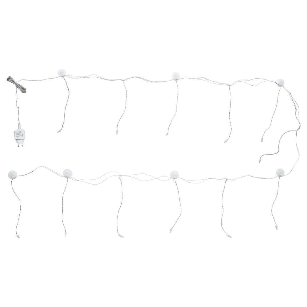 Гирлянда-драпировка, 12 светодиодов СЭРДАЛЬ, прозрачный, для помещений - схема-чертеж с размерами