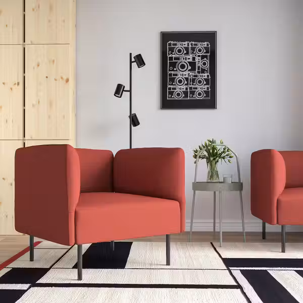 LILLEHEM Кресло - Gunnared/коричнево-красный металлический - фото 2