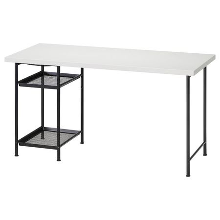 LAGKAPTEN / SPÄND Письменный стол - белый/чёрный 140x60 см