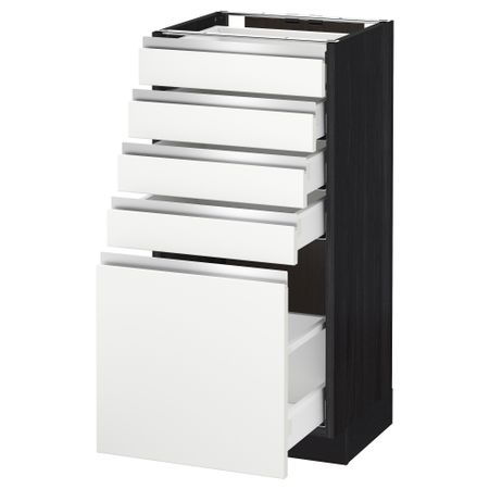 Напольный шкаф с 5 ящиками МЕТОД / МАКСИМЕРА, черный, Нодста белый