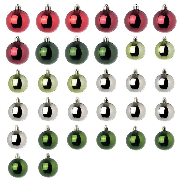 Набор елочных шаров, 32 шт., разные цвета IKEA VINTER 2021 ВИНТЕР 2021 504.985.92 - фото 1