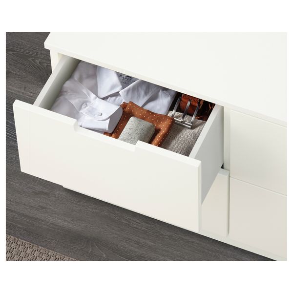 Комод с 6 ящиками НОРДЛИ, белый (120x52 см) - фото 2