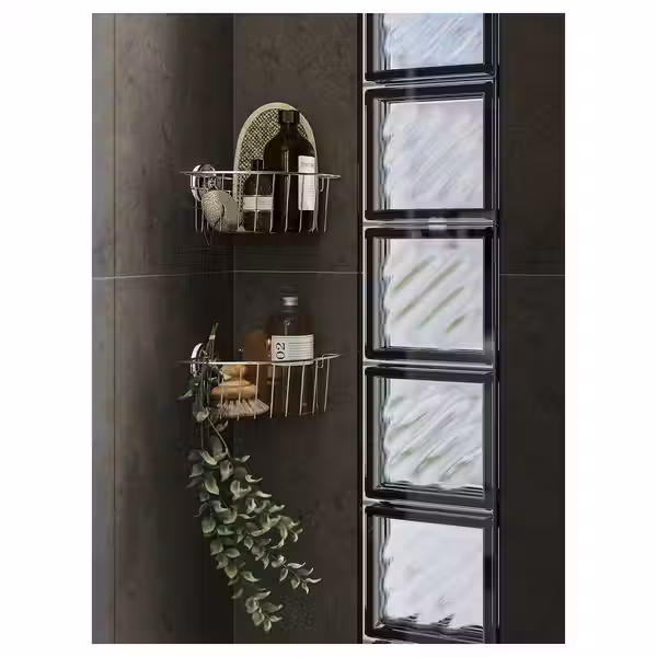 KROKFJORDEN Угловая полка на присосках - оцинкованный 20x11 см - фото 3