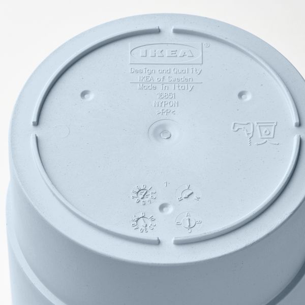 Кашпо, 12 см, для дома, улицы бледно-голубой IKEA NYPON НИПОН 905.451.48 - схема-чертеж с размерами