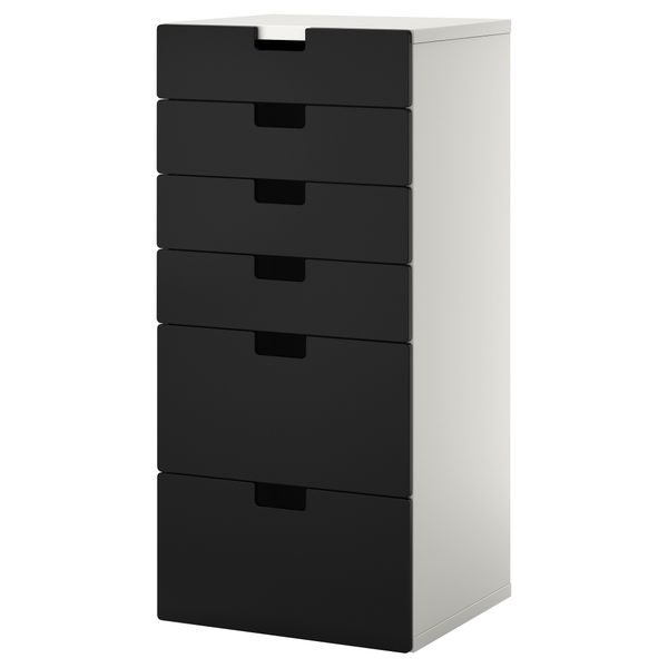 Комбинация для хранения с ящиками СТУВА, белый, черный (60x50x128 см) - фото 1