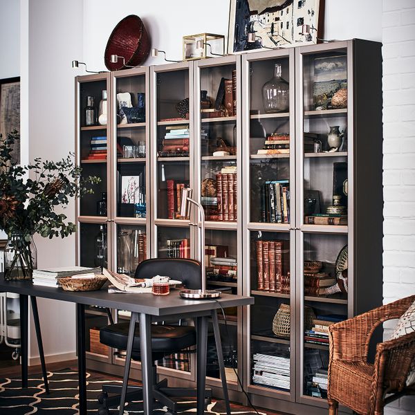 Шкаф книжный со стеклянными дверьми, 80x30x202 cm IKEA BILLY БИЛЛИ 004.156.03 - фото 7