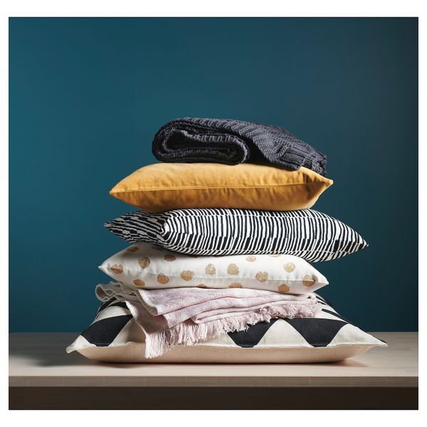 Чехол на подушку, белый, золотой 50x50 см IKEA SKÄGGÖRT СКЭГГОРТ 004.155.42 - схема-чертеж с размерами