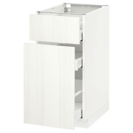 Напольный шкаф, выдвижной секцией, ящик МЕТОД / МАКСИМЕРА, белый, Росдаль белый