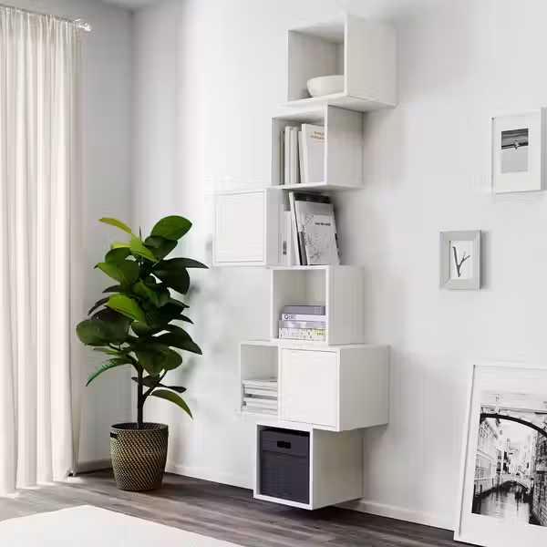 EKET Комбинация настенных шкафов - белый 80x35x210 см - фото 2