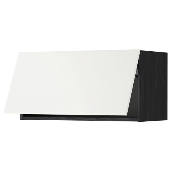 Горизонтальный навесной шкаф МЕТОД, черный, Хэггеби белый - схема-чертеж с размерами