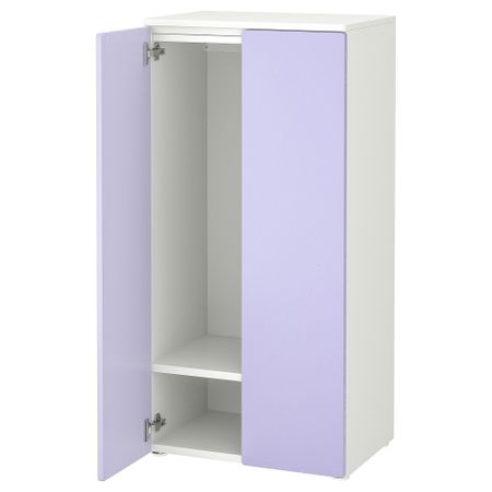Гардероб, белый, сиреневый, 60x42x123 см IKEA PLATSA ПЛАТСАA ПЛАТСА, SMÅSTAD СМОСТАД 595.489.55