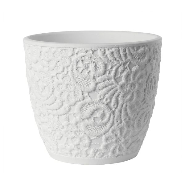Горшок цветочный, белый, цветок, 12 см IKEA САЛЬПЕТЕР 504.484.46 - фото 1