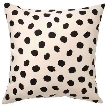 ODDNY Чехол на подушку - белый с оттенком/орнамент «точки» чёрный 50x50 см