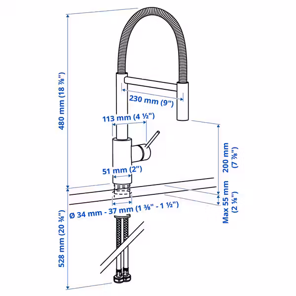 SALLSJÖN САЛЛЬШЁН - схема-чертеж с размерами