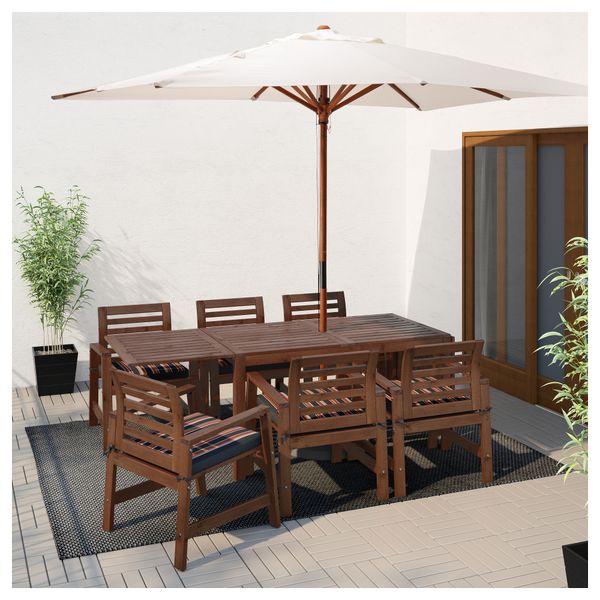 Стол + 6 кресел, для сада ЭПЛАРО, коричневая морилка, Экерон черный - фото 2