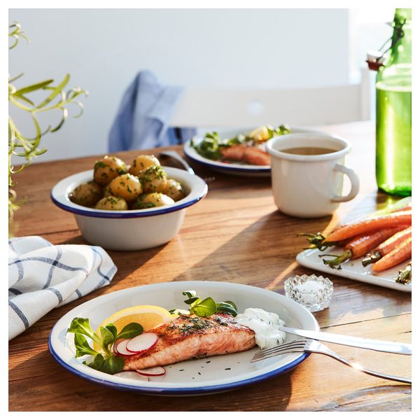 Миска, светло-серый/темно-синий 17 см IKEA ЭГЕНДОМ 703.910.19 - фото 4