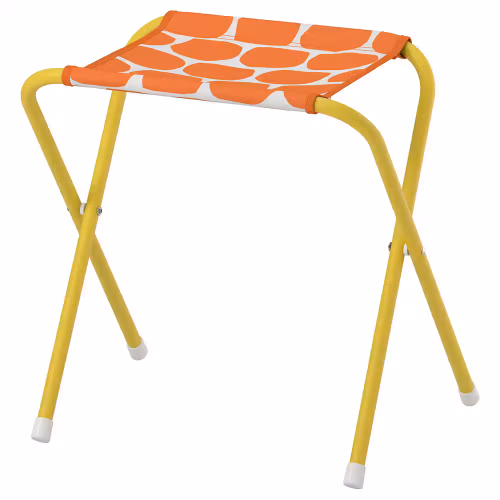 STRANDÖN СТРАНДЁН Складной табурет - ярко-желтый/ярко-оранжевый - фото 1