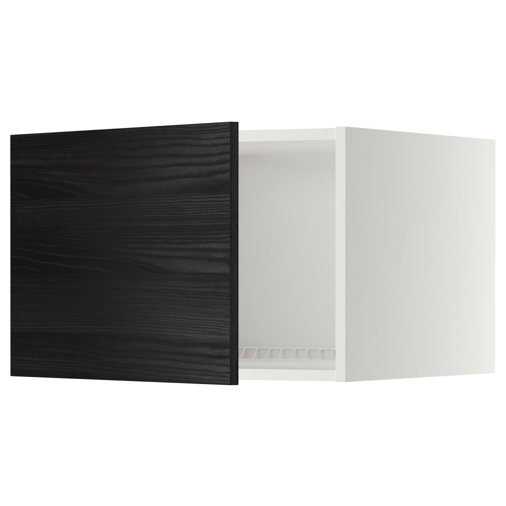 Верхний шкаф на холодильник, морозильник МЕТОД, белый, Тингсрид черный - схема-чертеж с размерами