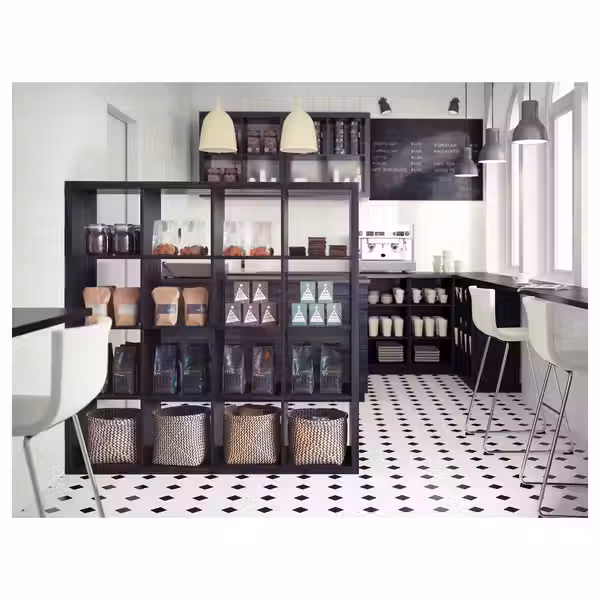 KALLAX Стеллаж - черно-коричневый 147x147 см - фото 5