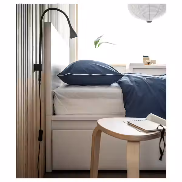 NÄVLINGE Софит настен/с зажимом, светодиодн - чёрный - схема-чертеж с размерами