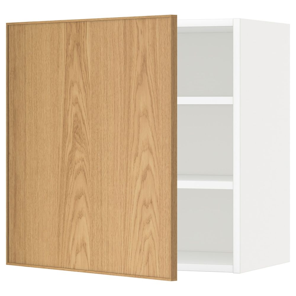 Шкаф навесной с полкой, белый/Экестад дуб 60x60 см IKEA METOD МЕТОД 692.258.65 - схема-чертеж с размерами