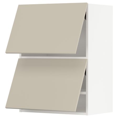 Навесной горизонтальный шкаф, 2 двери, белый, Havstorp бежевый, 60x80 см IKEA METOD МЕТОД 894.264.91