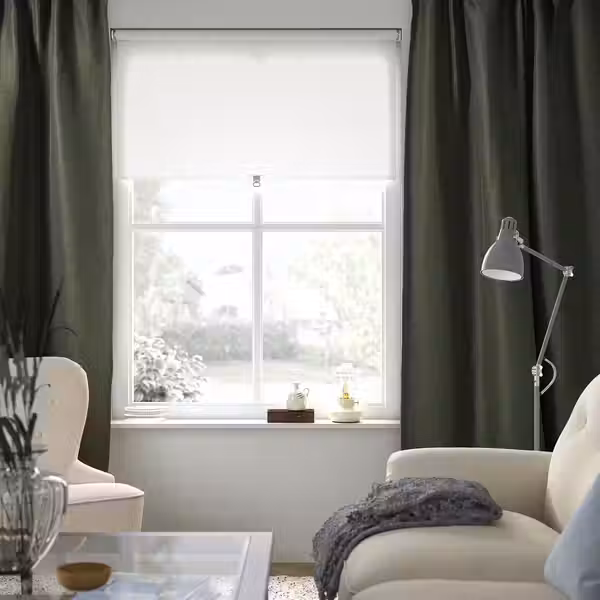 ANNAKAJSA Затемняющие гардины, 2 шт. - темно-зеленый/с лентой 145x300 см - фото 3