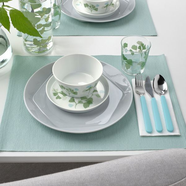 Миска, орнамент «листья» белый/зеленый 13 см IKEA STILENLIG СТИЛЕНЛИГ 804.834.57 - фото 3