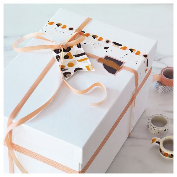 Ярлыки для подарков ЛАНКМОЙ, белый черный, розовый - схема-чертеж с размерами