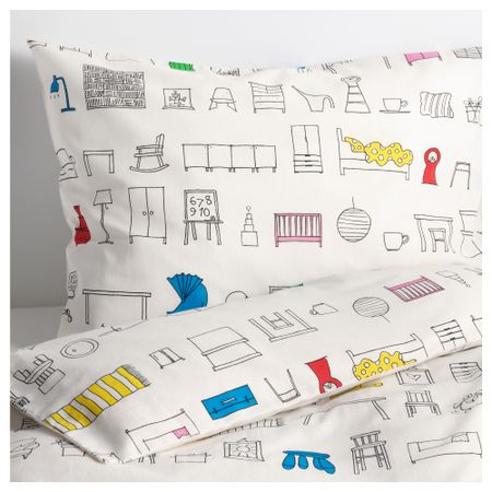 Пододеяльник и 1 наволочка ХЕММАХОС, разноцветный (150x200/50x70 см)